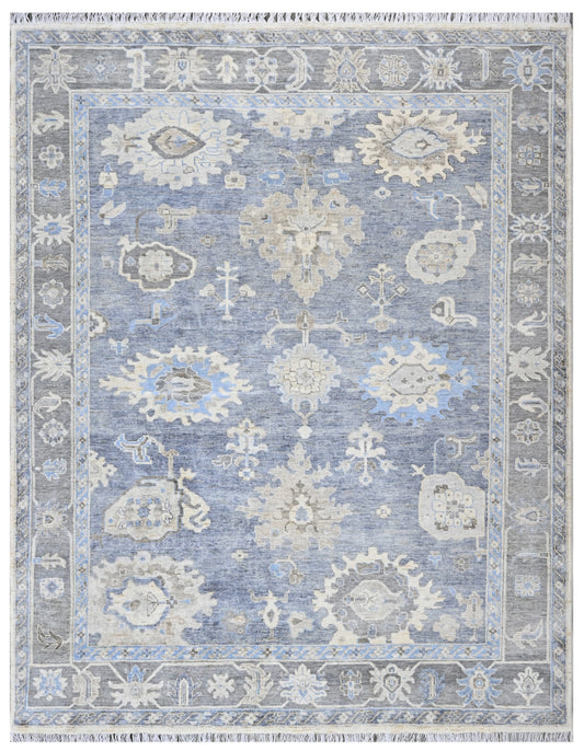 Indigo Nomad Hand Knotted Wool Rug – Vintage Tribal Pattern