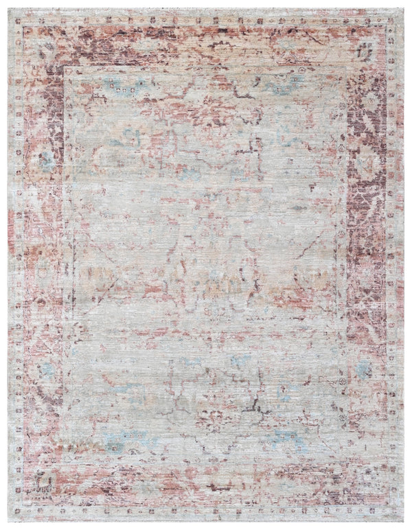 Coral Whisper Hand Knotted Silk Rug