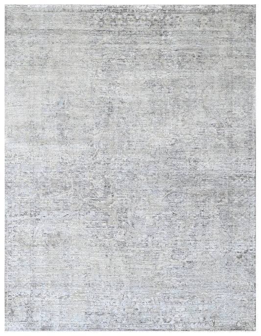 Cool Ash Refined Hand Knotted Silk Rug