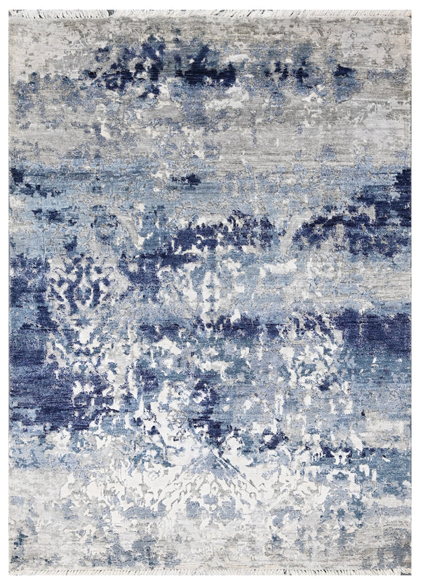 Silver Blue Dynasty Hand Knotted Area Rug