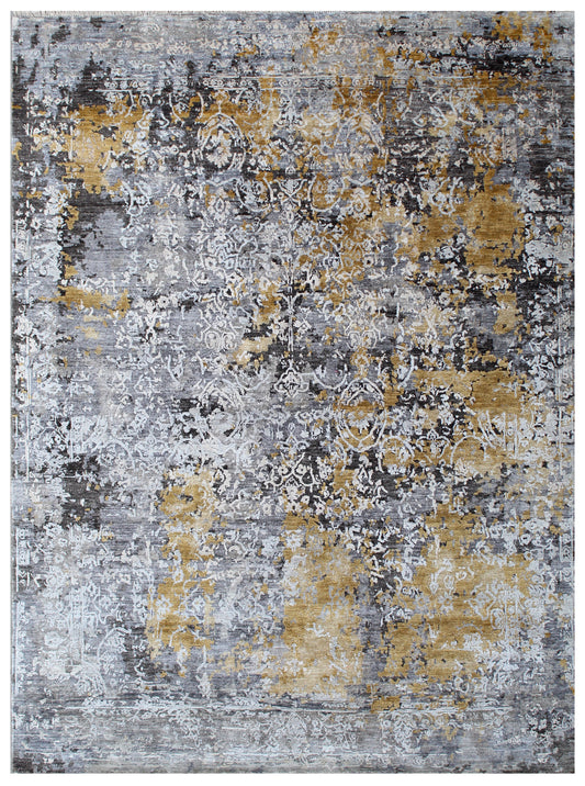 Silver Golden Dynasty Hand Knotted Area Rug