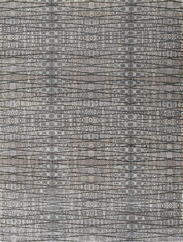 Light Brown Modern Hand Knotted Wool Area Rug