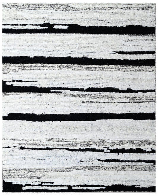 Modern Stripe Hand Knotted Wool Rug