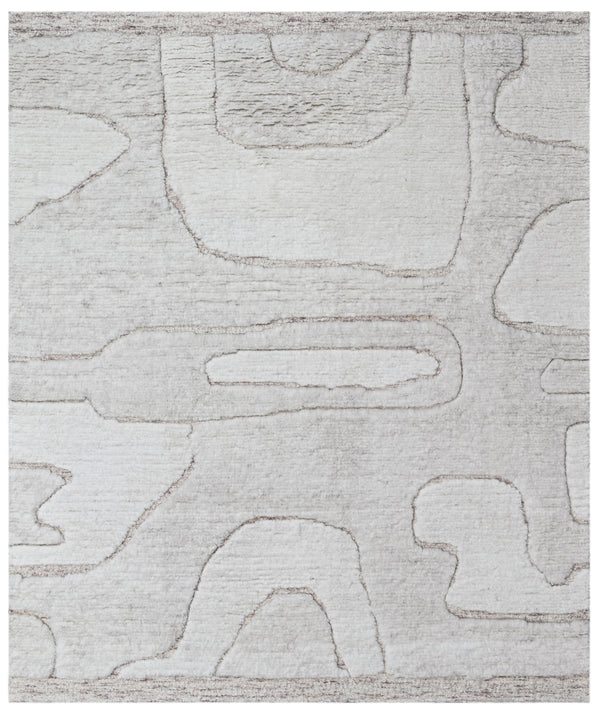 Abstract Lite Pink Hand Knotted Rug