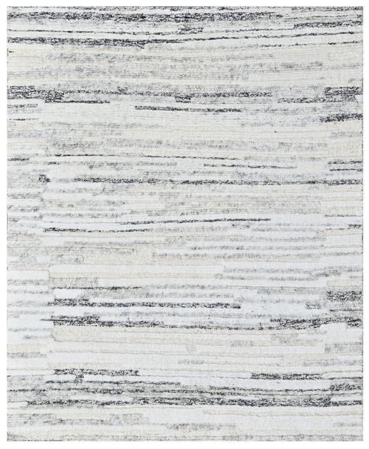 Silver Grey Textured Hand Knotted Rug
