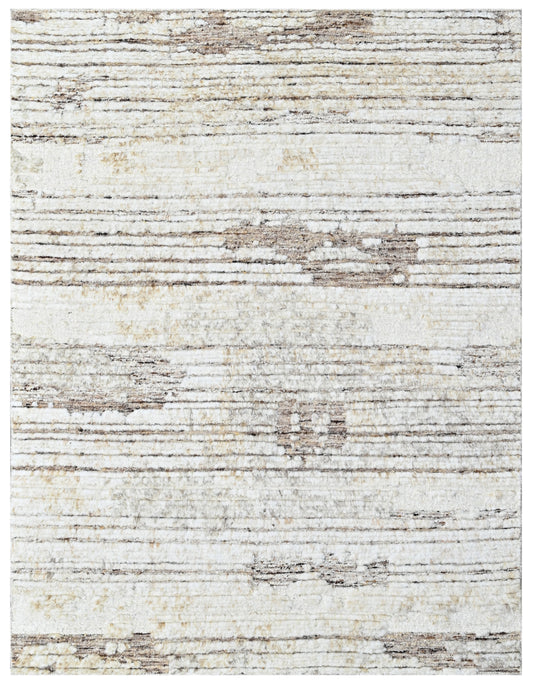 Camel Beige Abstract Hand Knotted Rug