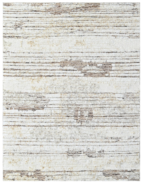 Camel Beige Abstract Hand Knotted Rug