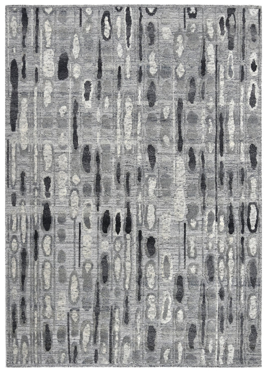Noir Drift Abstract Hand Knotted Rug