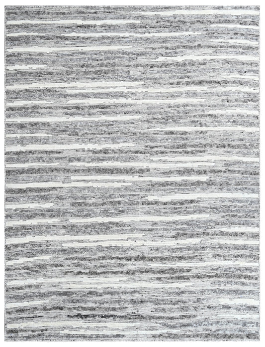 Modern Terrain Stripe Hand Knotted Rug