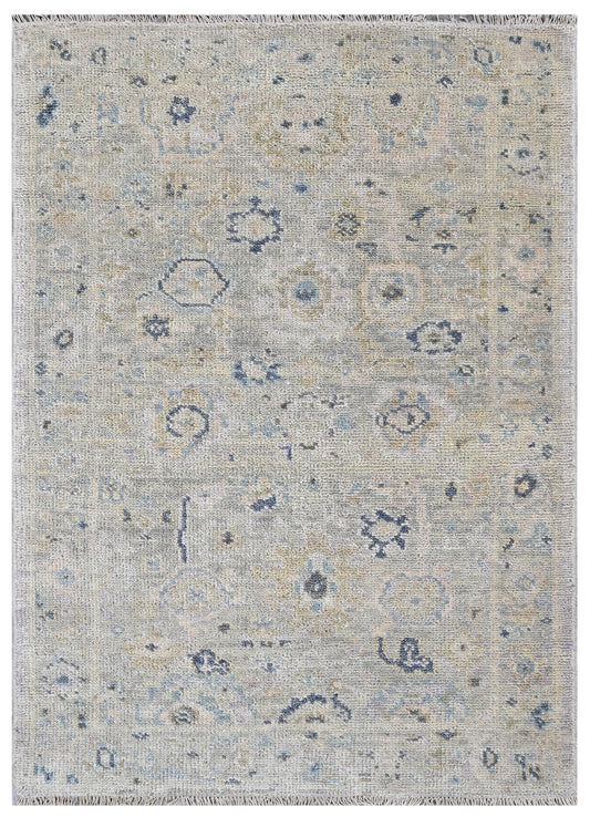 Silver Cloud Hand Knotted Wool Rug
