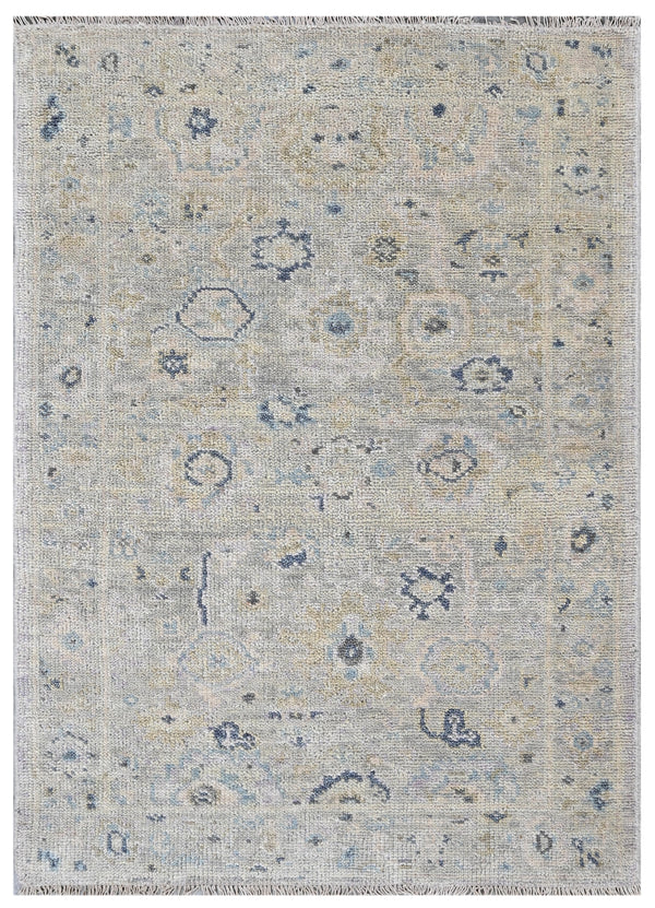 Silver Cloud Hand Knotted Wool Rug