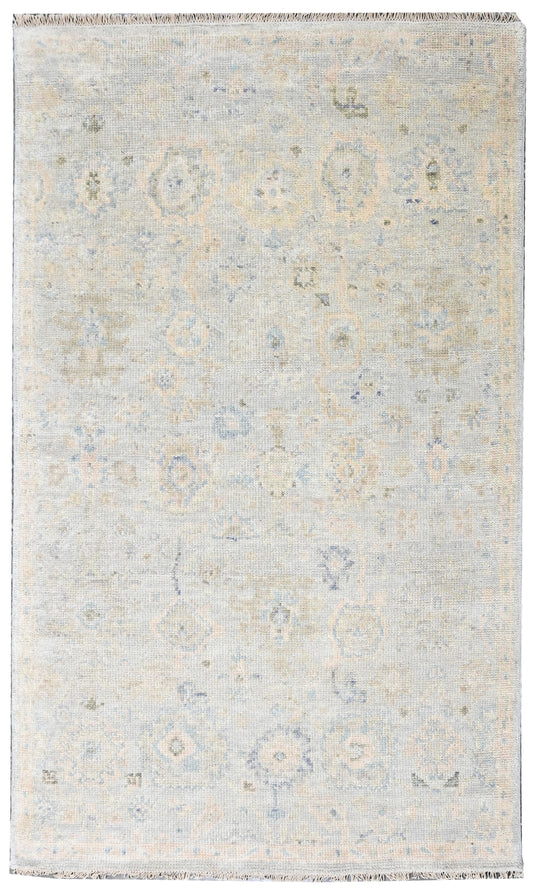 Silver Vintage Hand Knotted Wool Rug
