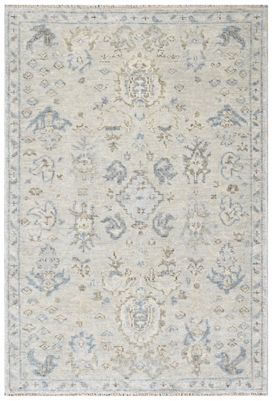 Ivory Vintage Hand Knotted Wool Rug