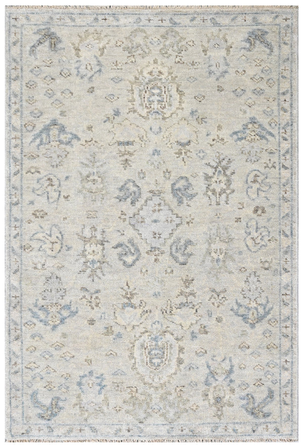 Ivory Vintage Hand Knotted Wool Rug