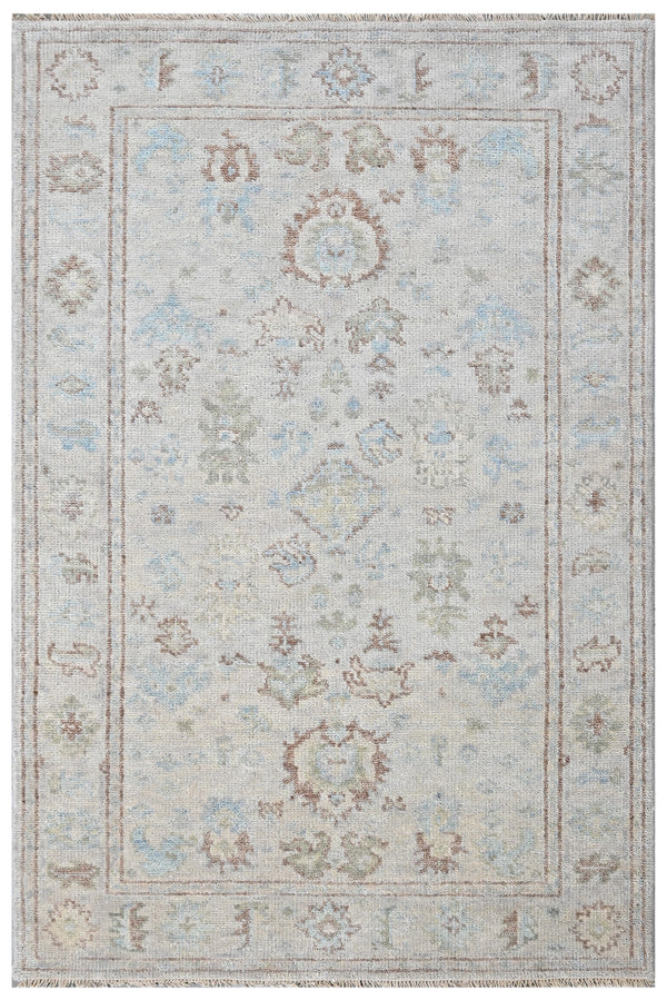 Ivory Vintage Hand Knotted Wool Rug