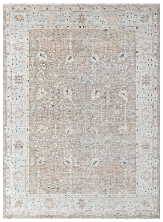 Camel Beige Hand Knotted Wool Area Rug
