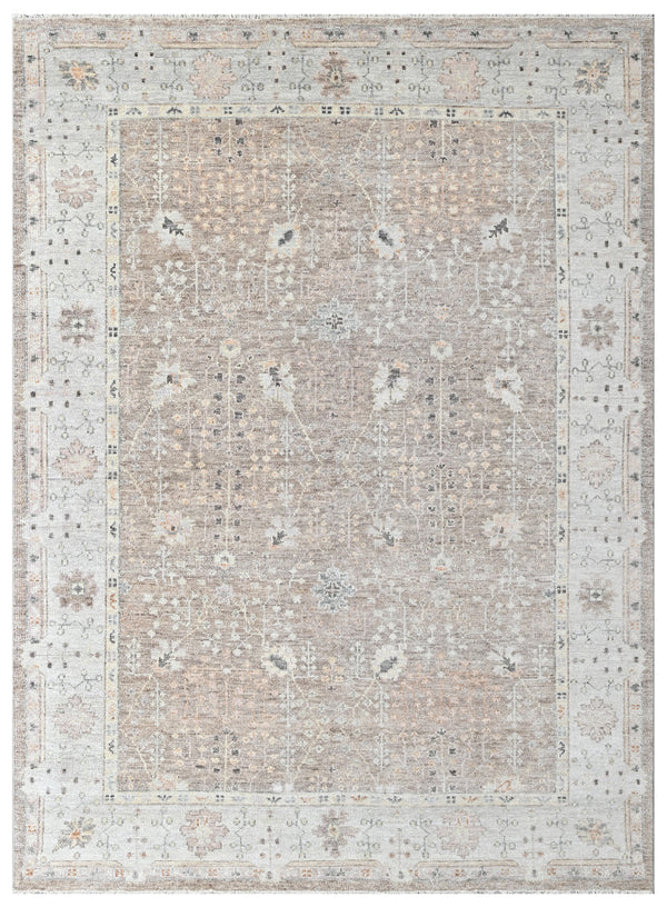Camel Beige Hand Knotted Wool Area Rug