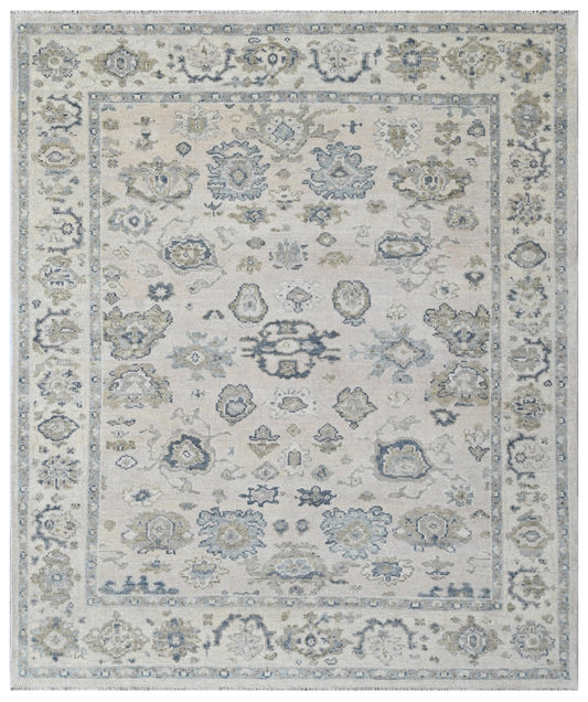 Off White Ivory Hand Knotted Wool Rug