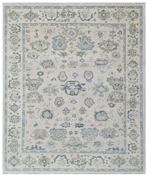 Off White Ivory Hand Knotted Wool Rug
