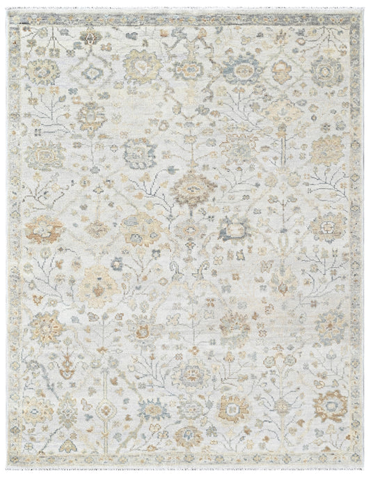 Ivory Vintage Hand Knotted Wool Area Rug