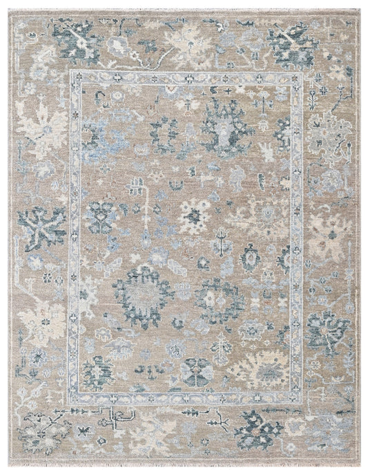 Taupe Vintage Hand Knotted Wool Area Rug