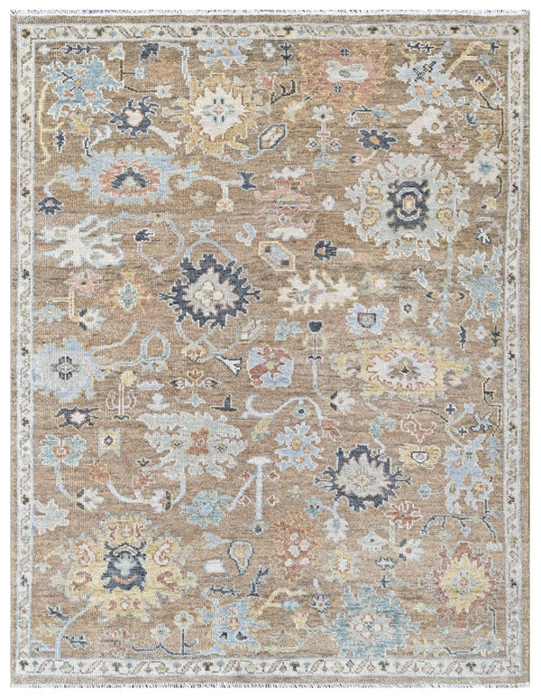 Camel Beige Hand Knotted Wool Area Rug