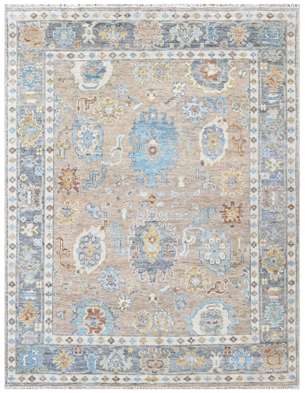 Beige Grey Tribal Hand Knotted Wool Rug