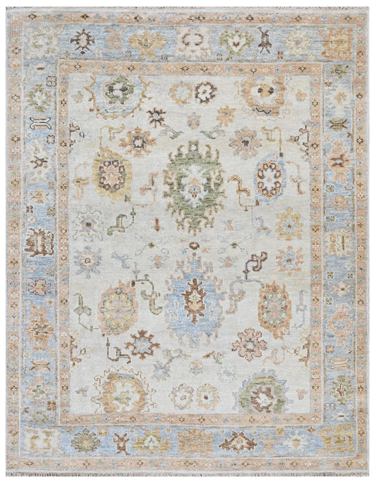 Off White Tribal Hand Knotted Wool Rug