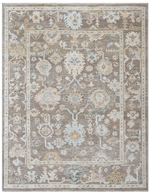 Brown Sand Hand Knotted Wool Area Rug