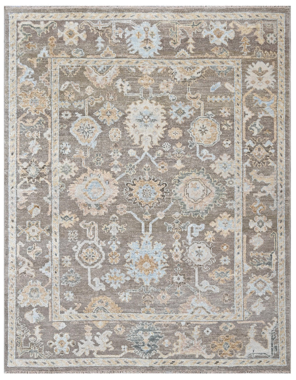 Brown Sand Hand Knotted Wool Area Rug