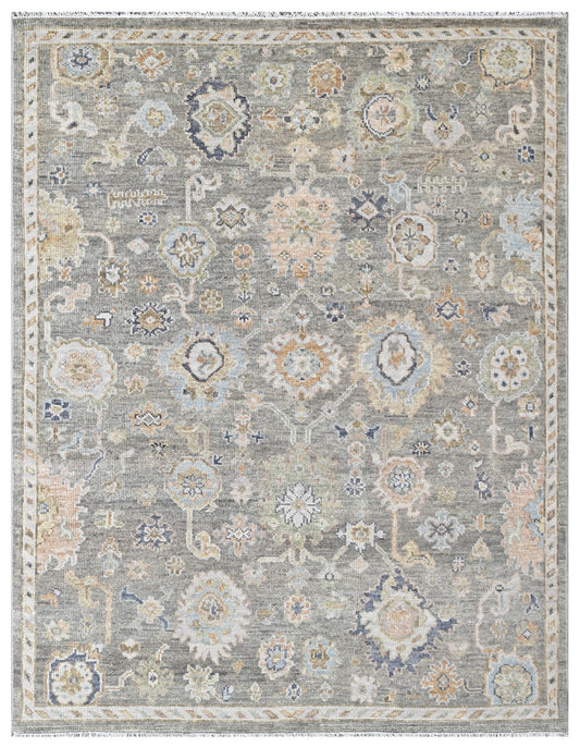 Grey Vintage Hand Knotted Wool Area Rug