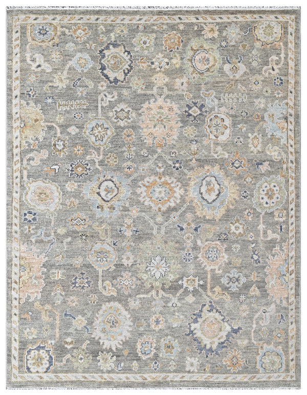 Grey Vintage Hand Knotted Wool Area Rug