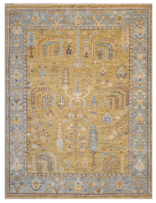 Golden Garden Hand Knotted Traditional Rug