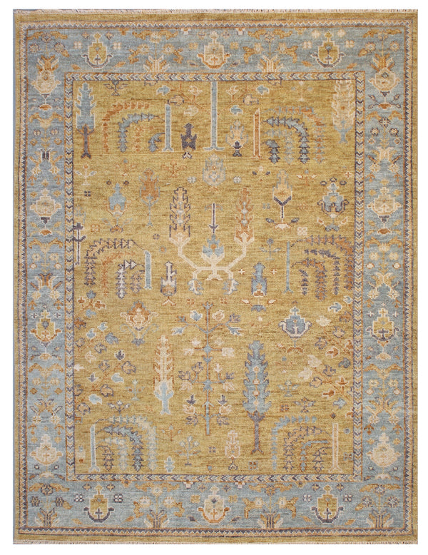 Golden Garden Hand Knotted Traditional Rug