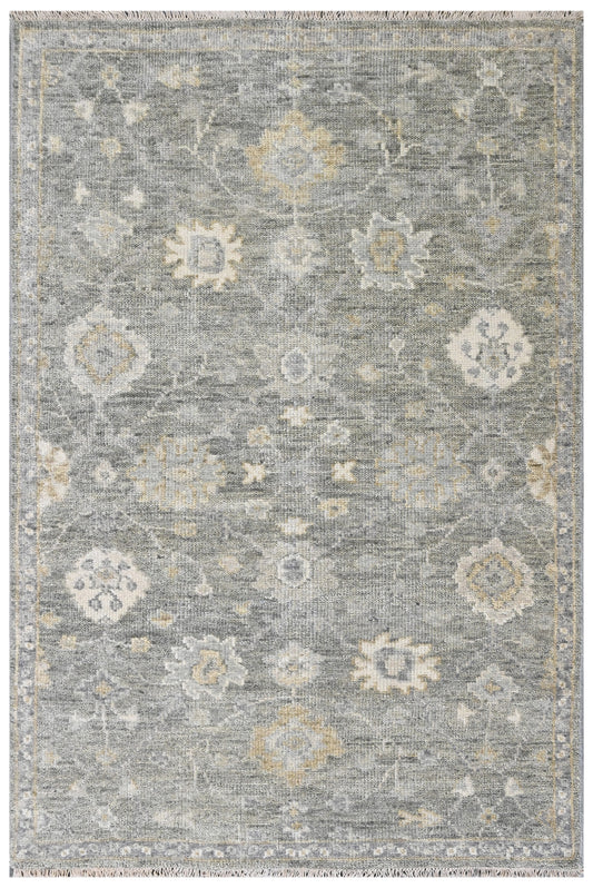 Grey Vintage Hand Knotted Wool Rug