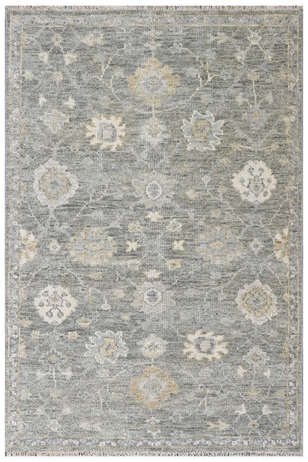 Grey Vintage Hand Knotted Wool Rug
