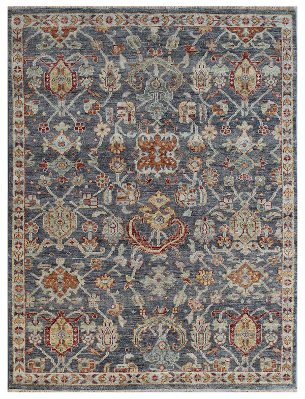 Blue Vintage Tribal Hand Knotted Wool Rug