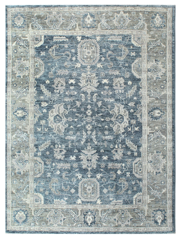 Steel Blue Heritage Hand Knotted Wool Rug