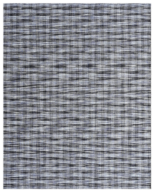 Navy Black Modern Hand Woven Area Rug