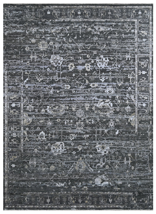 Charcoal Eclipse Hand Knotted Rug