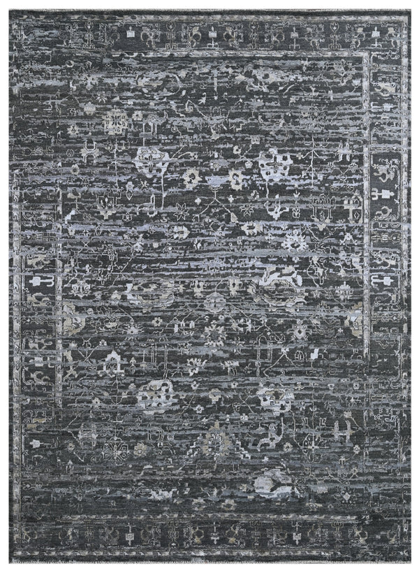 Charcoal Eclipse Hand Knotted Rug
