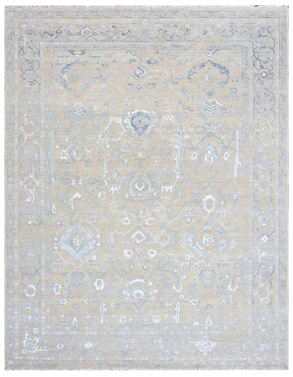 Ivory Blue Heritage Hand Knotted Rug