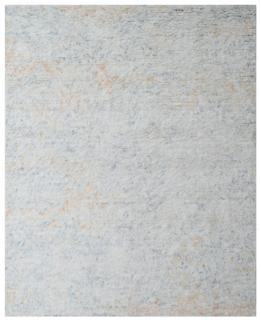 Aqua Gold Minimalist Abstract Hand Knotted Wool Rug