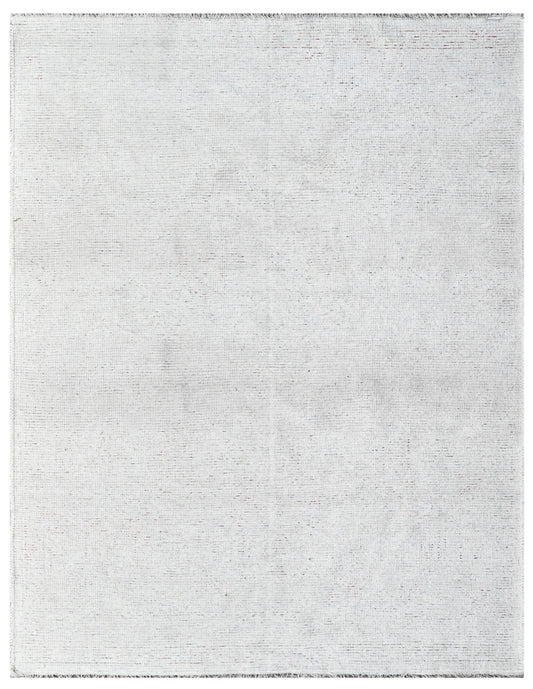 Teal Satin Minimalist Abstract Hand Knotted Wool Rug