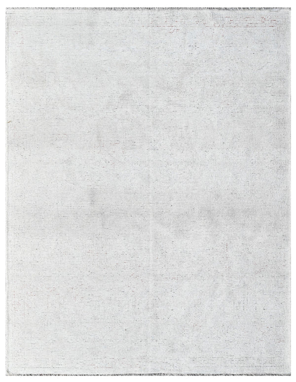 Teal Satin Minimalist Abstract Hand Knotted Wool Rug