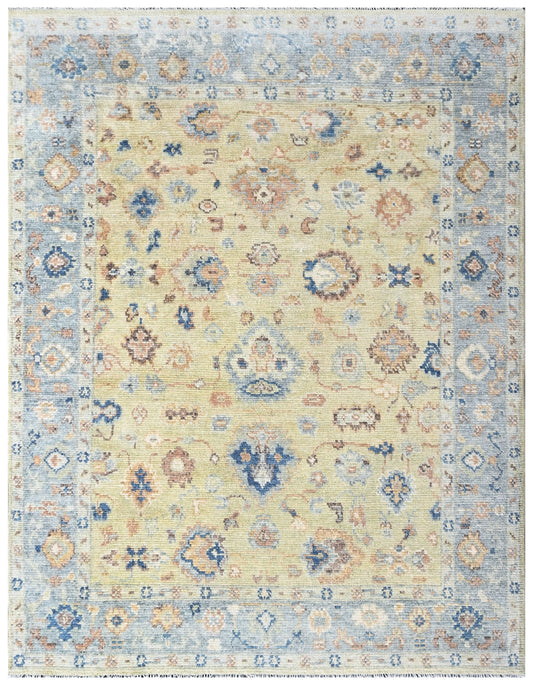 Sand Gold Traditional Hand Knotted Wool Area Rug