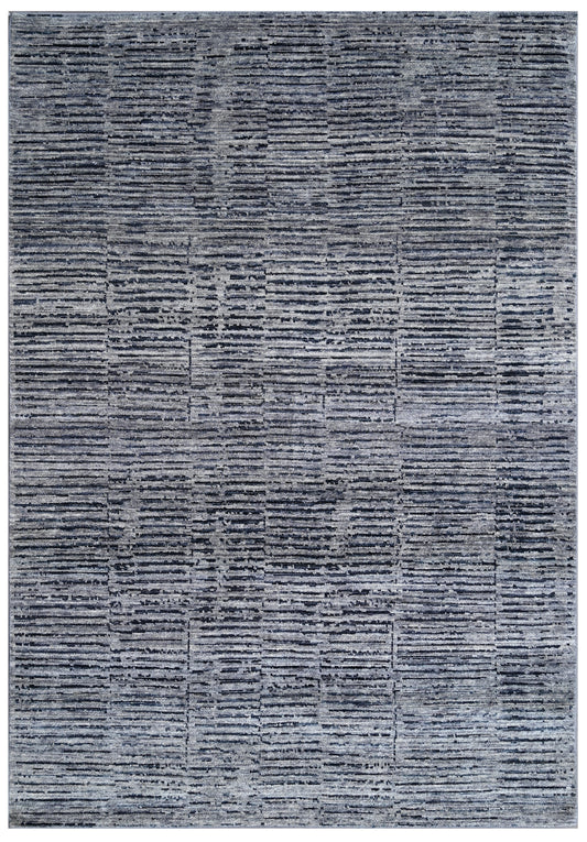 Carbon Charcoal Abstract Line Hand Knotted Wool Rug