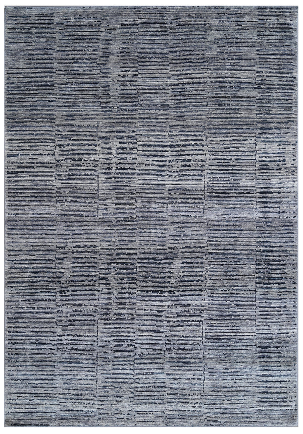 Carbon Charcoal Abstract Line Hand Knotted Wool Rug