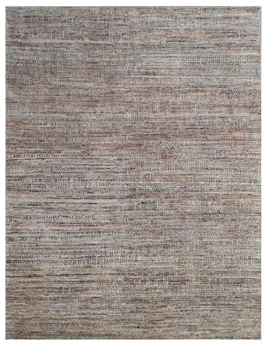 Earthcode Bark Brown Textured Hand Knotted Rug