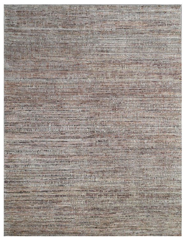 Earthcode Bark Brown Textured Hand Knotted Rug